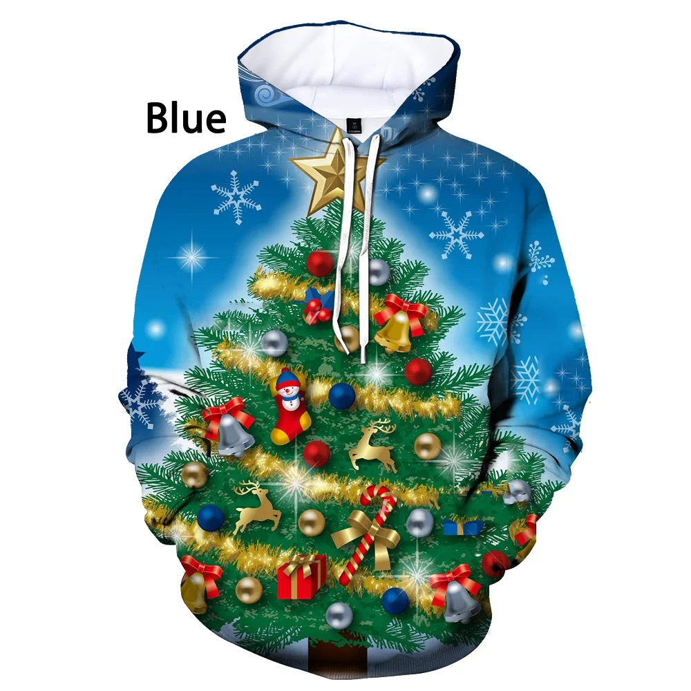 2022 New Christmas Tree 3d Printed Hoodie Fashion Casual Sweatshirt Sport Baseball Pullover