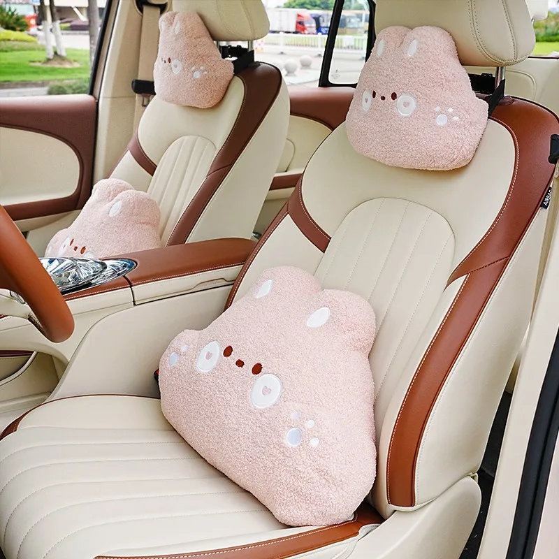 

Car Headrests, Neck Protection Pillows, Cartoon Chubby Rabbit Car Comfort Pillows, Waist Protection Cushions, All-season General