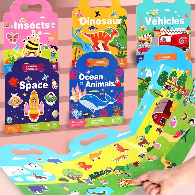 

New Early Childhood Education Scene Sticker Book Focus Cultivation Quiet Cognition Book Enlightenment Puzzle Cognitive Sticker
