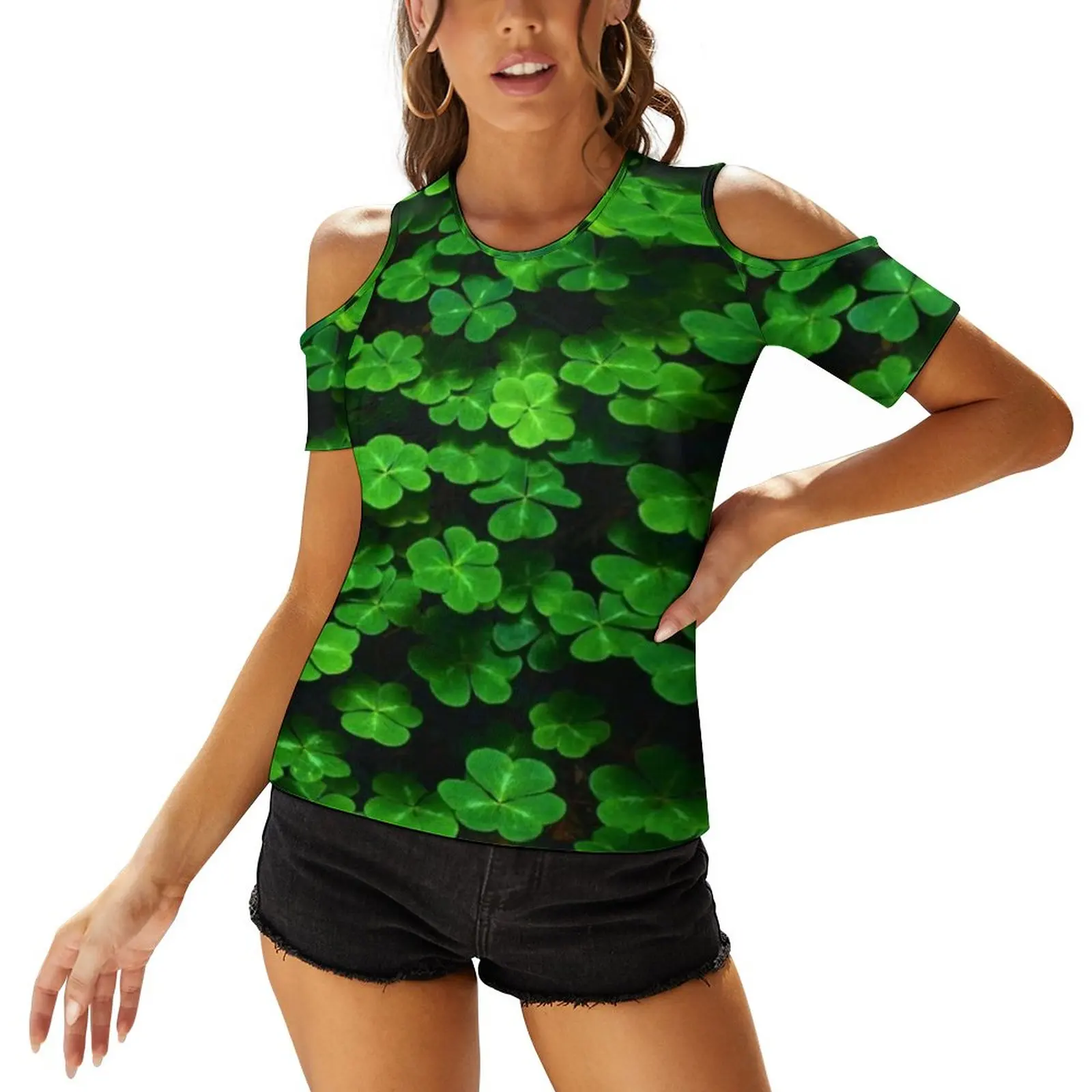 

St Patrick's Day T-Shirts Happy Paddys Shamrocks Korean Fashion T-Shirt Short Sleeves Print Tshirt Cute Female Oversize Top Tees
