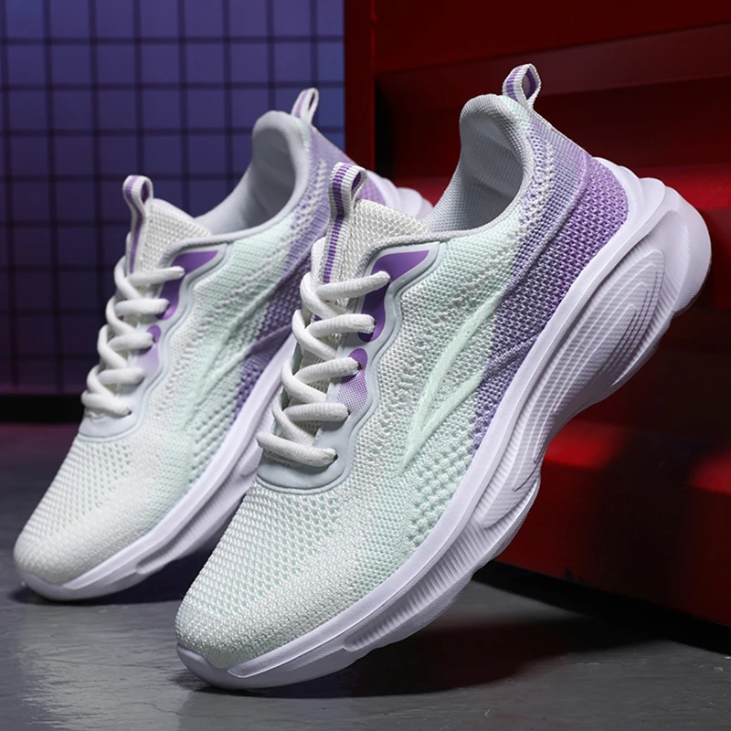 Anti-slip Women's Vulcanized Shoes Breathable Women Flats Shoes Outdoor Flexible Female Running Shoes Lightweight Sneakers 2023