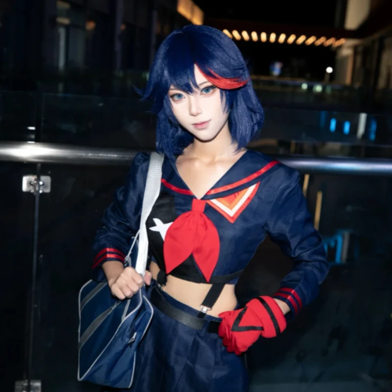 Фото Костюм для косплея Рюко Матой из аниме Kill la Kill, униформа Гоку, школьный наряд для девочек, красный матросский воротник, пояс, ботинки для женщин, на Хэллоуин №3