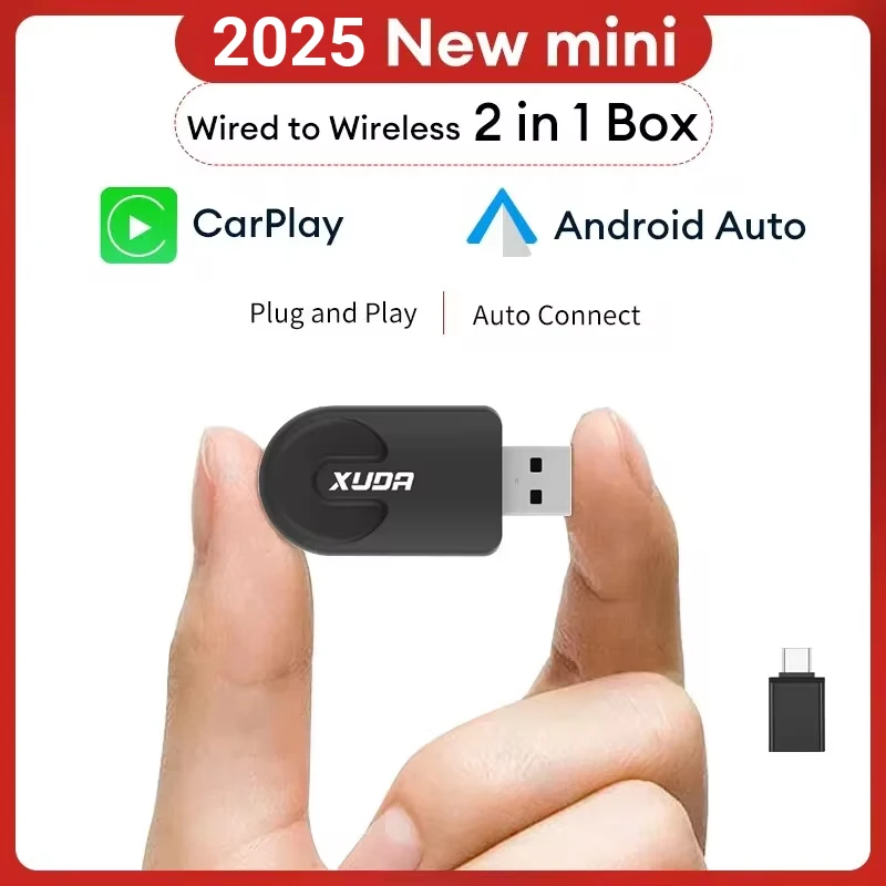 

Беспроводной Адаптер XUDA 2025 Для CarPlay И Android Auto, Умный Мини-бокс, Подключи И Работай, Быстрое Wi-Fi Подключение