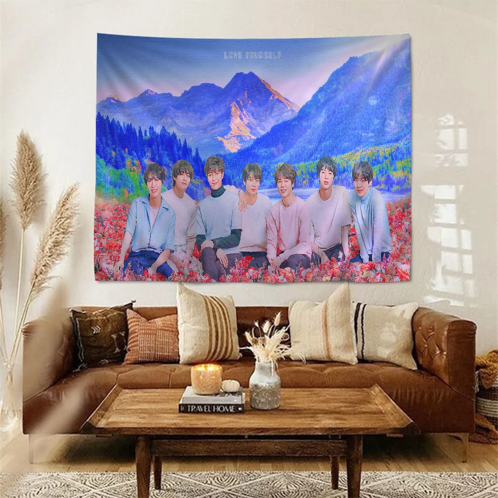 D-Dynamites Kpop Boys Cartoon Tapestry Art Science Fiction Room Home Decor