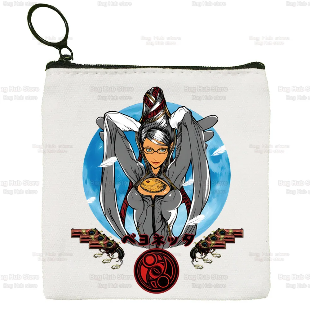 Game Bayonetta Canvas Coin Purse Custom Logo Storage Pouch Canvas Bag  New Coin Bag Key Coin Purse