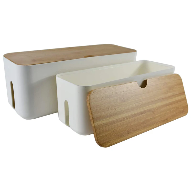 

Cable Management Box Set Small And Large Cable Organizer Boxes For Extension Cord Power Stripe Surge Protector Wire Retail