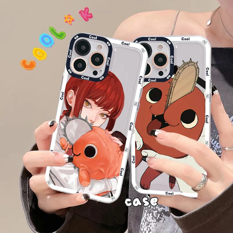 

Japan Cartoon Anime Chainsaw Man Phone Case For iPhone 13 14 Pro Max XS XR 12 11 Pro 13 Mini 6 7 8 Plus Soft Clear Back Cover