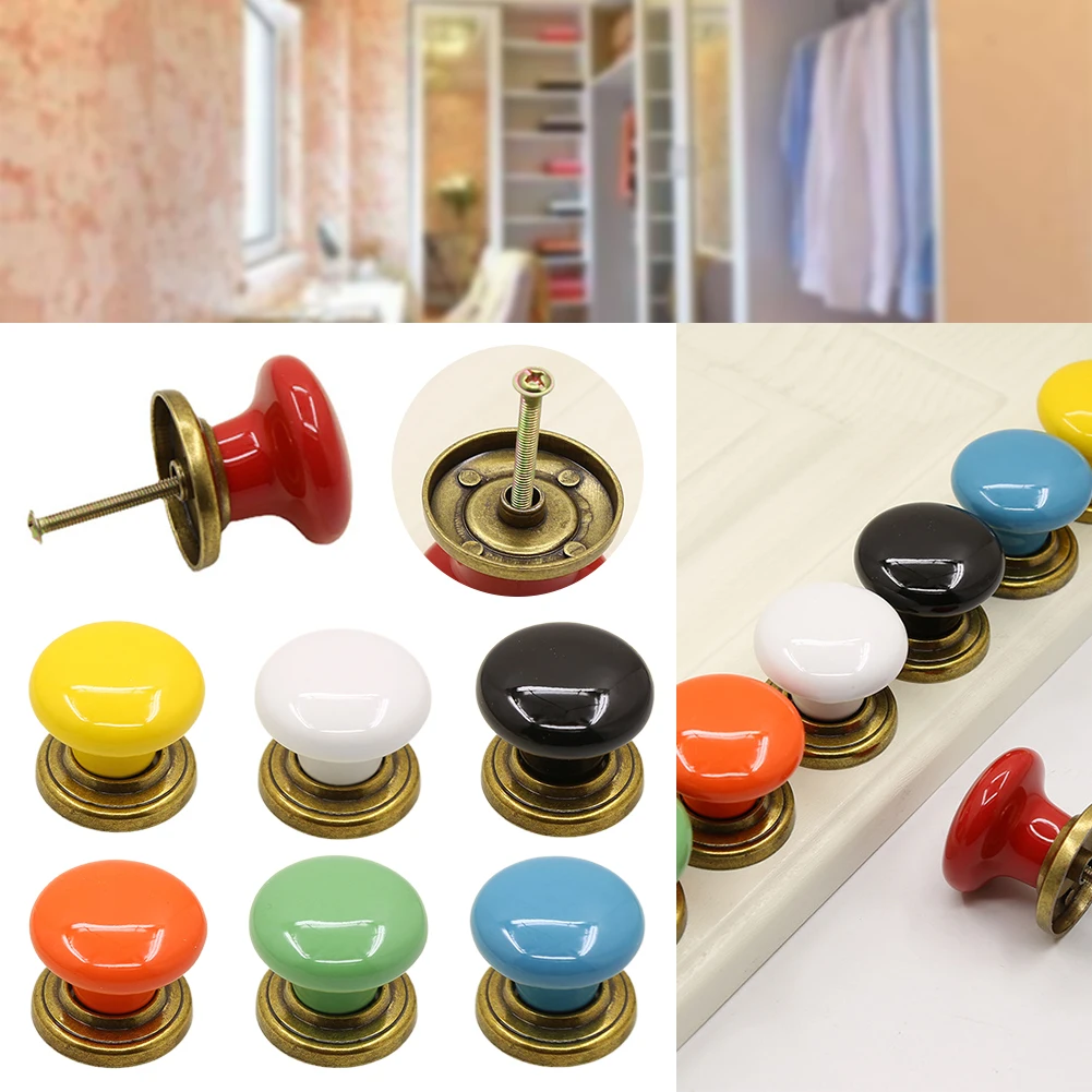 

Vintage Zinc Alloy Pull Handles Colored Furniture Knob Drawer Handles For Bookshelf Cupboard Delicate And Practical