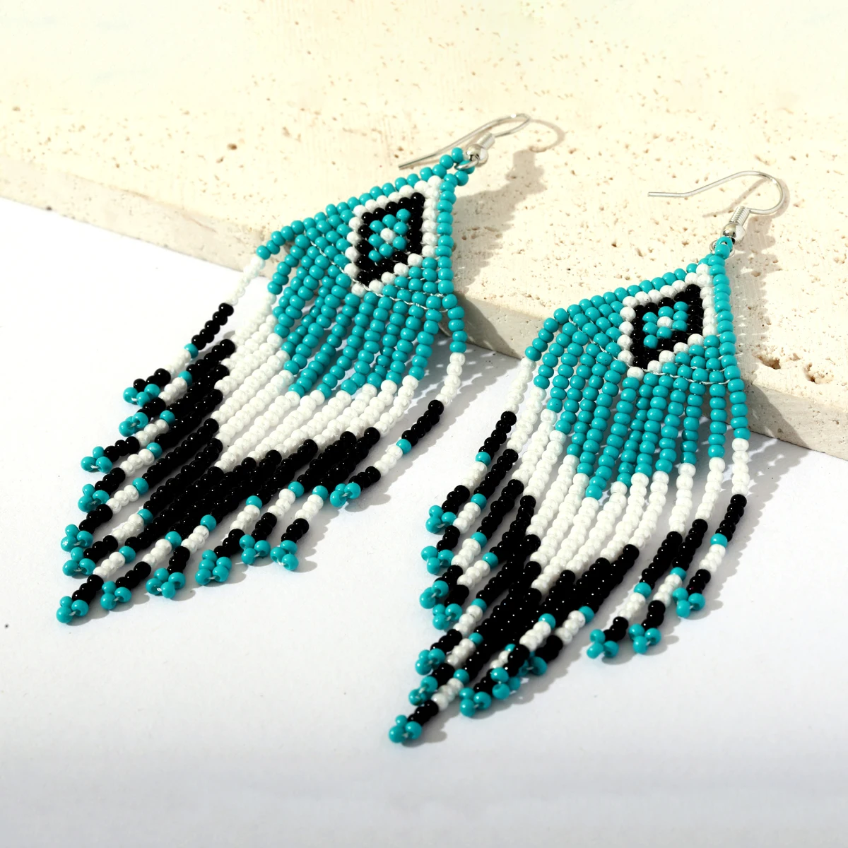

Bohemian Seed Beads Long Tassel Indian Ethnic Earrings For Women 2023