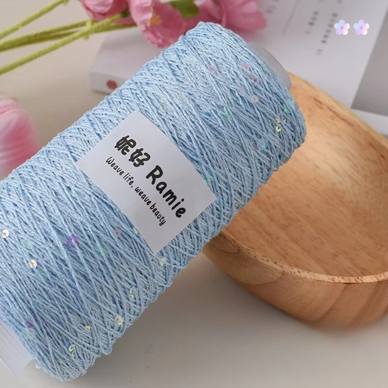 Натуральная льняная пряжа из рами с блестками, 250 гшт, для рукоделия, летних жилетов, коротких рукавов, вязаных крючком шалей (art.: 3920d8bbab5be) - 3920d8bbab5be