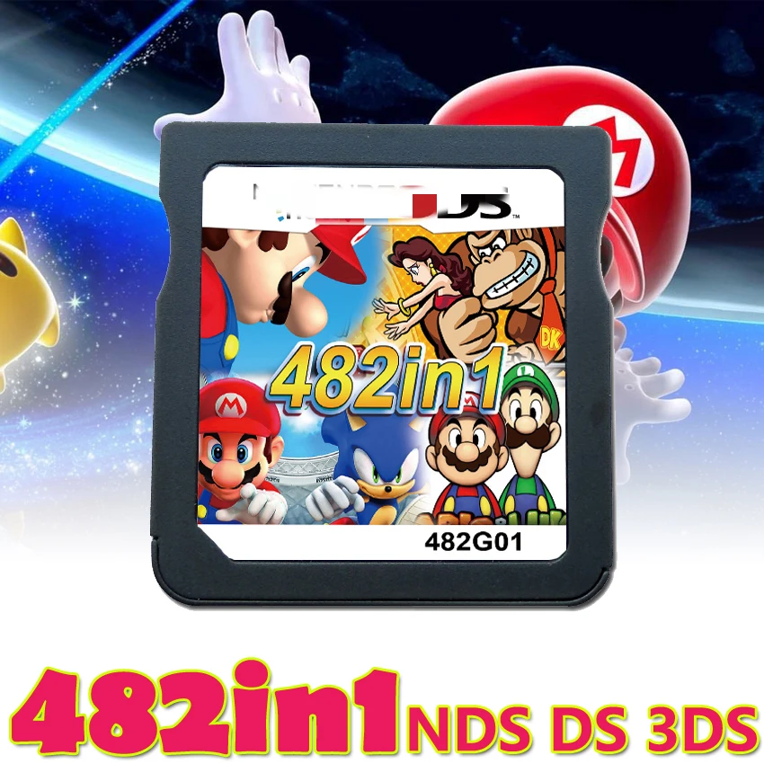 

482 Games in 1 NDS Game Pack Card Mario Album Video Game Cartridge Console Card Compilation for DS 2DS 3DS New3DS XL