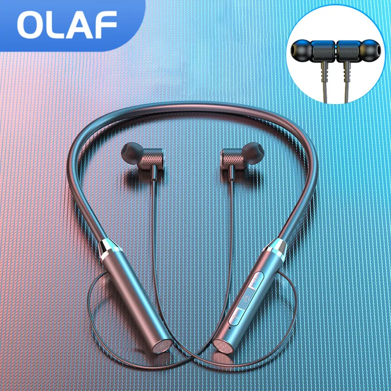 Беспроводные наушники Olaf с шейным ободом Bluetooth 5 0 спортивные для бега проводная