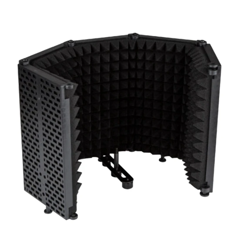 

Microphone Wind Screen, Five-Door Soundproof Cover, Sound-Absorbing Blowout Prevention Net Noise Reduction Board