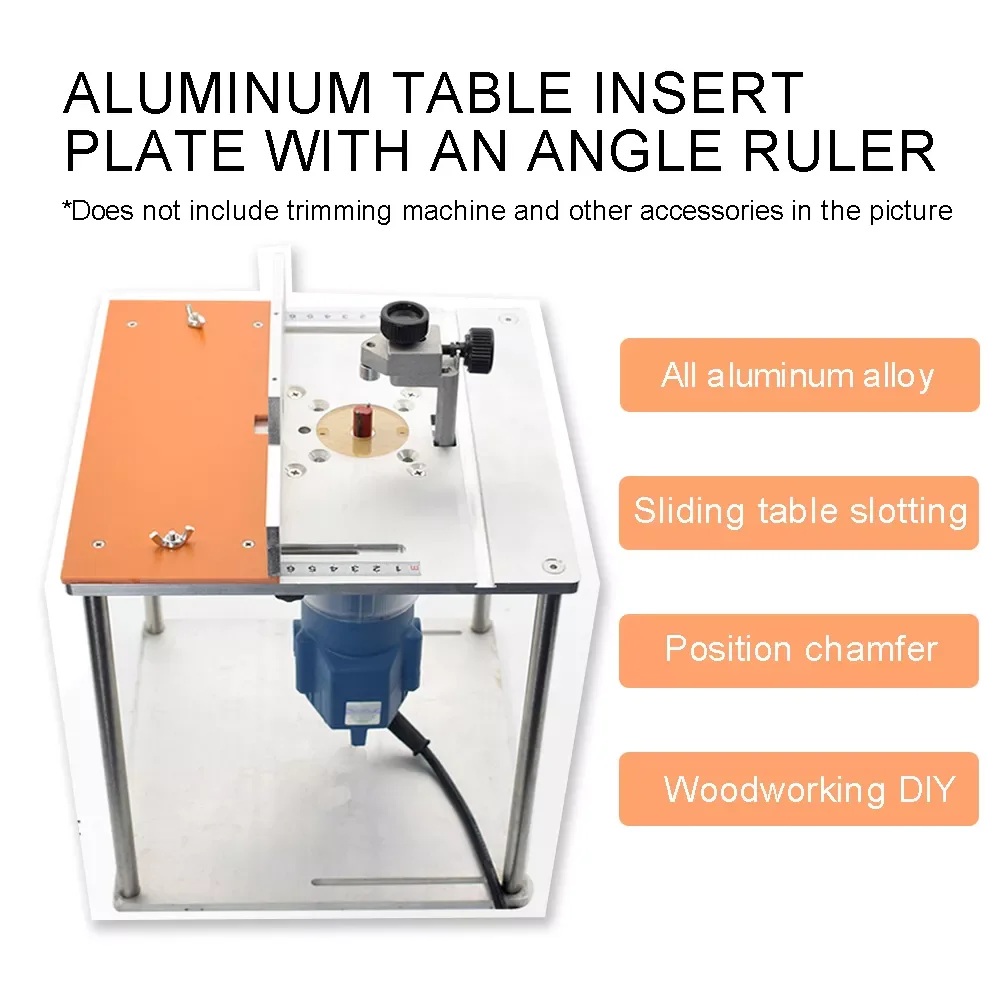 Enlarge Aluminium Router Table Insert Plate Electric Wood Milling Flip Board With Miter Gauge Guide Table Saw Woodworking Work Bench