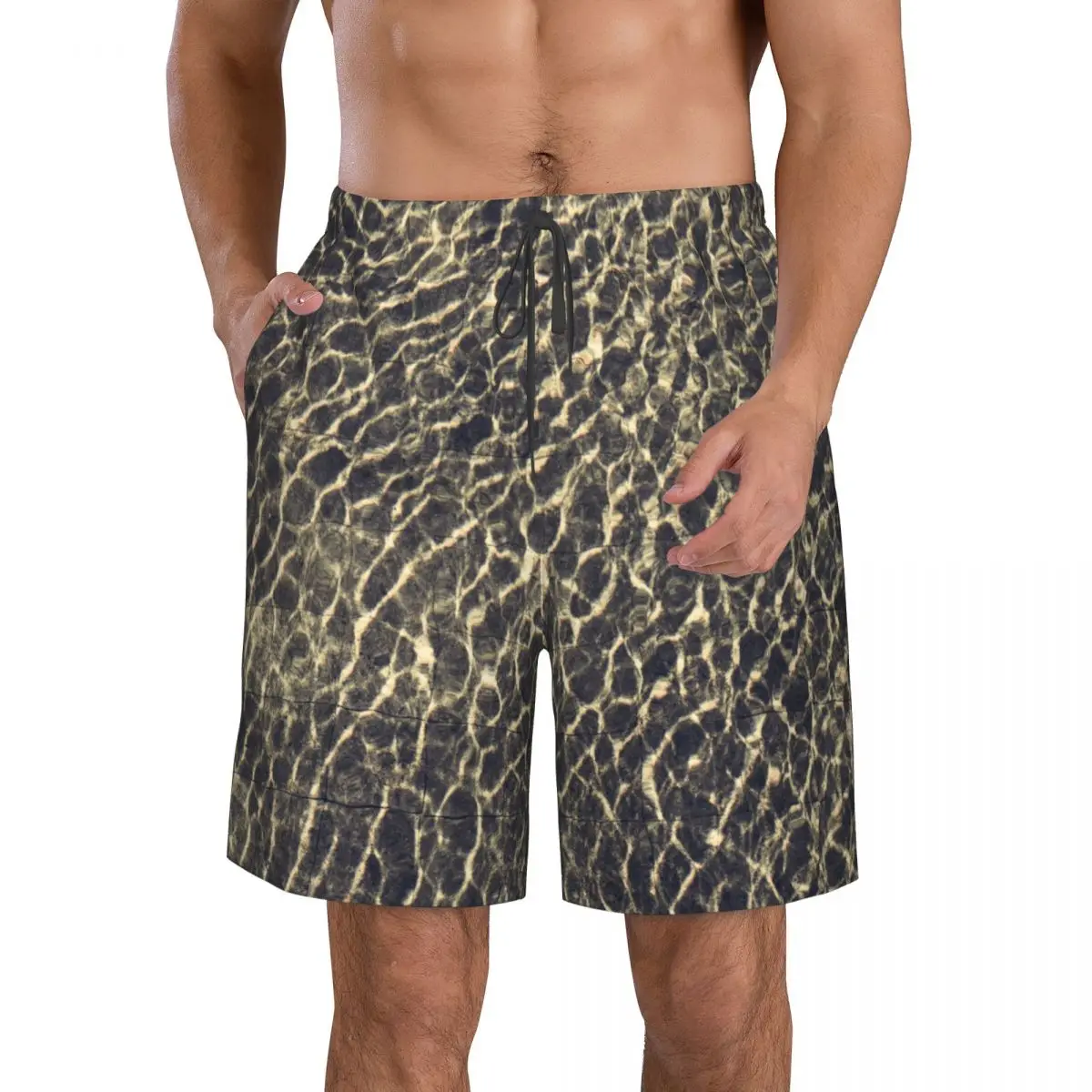 

Быстросохнущие плавательные шорты для мужчин, купальники, мужской купальник, плавки, летняя пляжная одежда для купания, водная волна, абстрактный