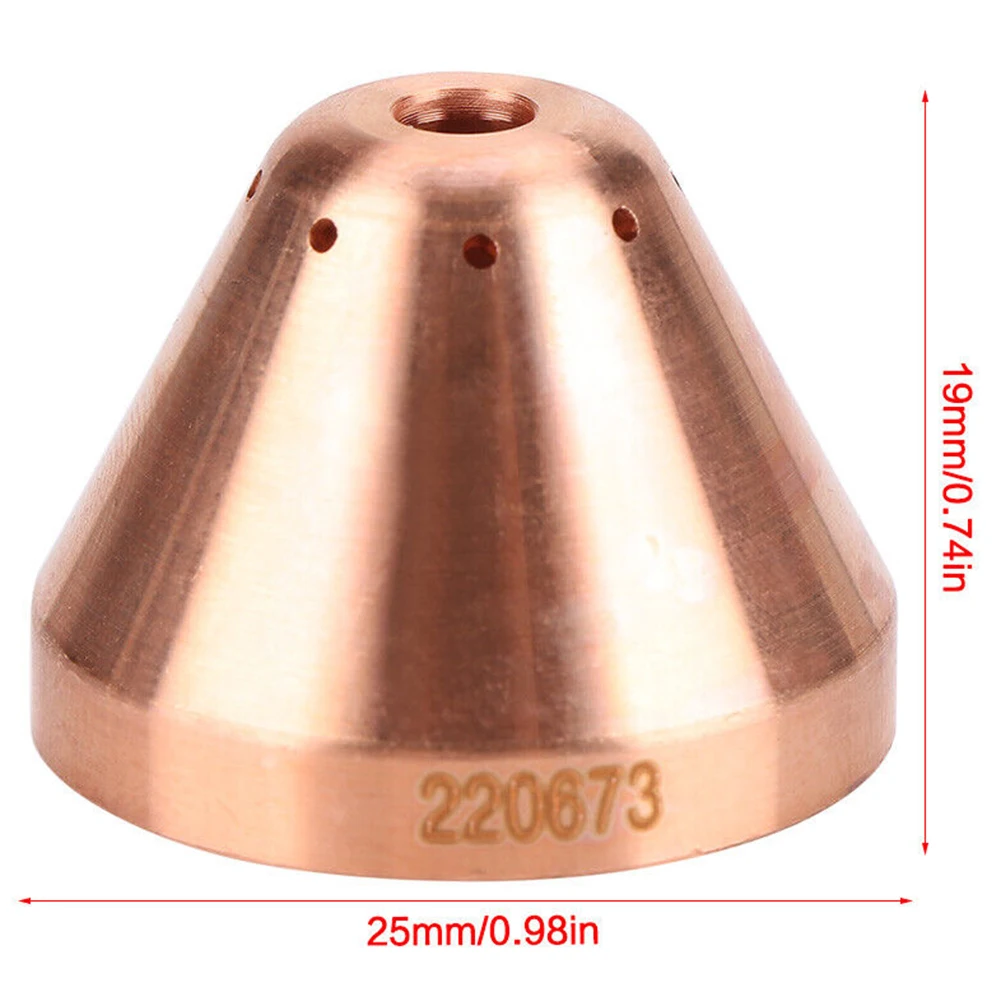 

5pcs 220673 Plasma Shield Cup Cap For MAX45 Cutting Torch Consumables Tellurium Copper 25 Mm Diameter Plasma Cutting Consumables