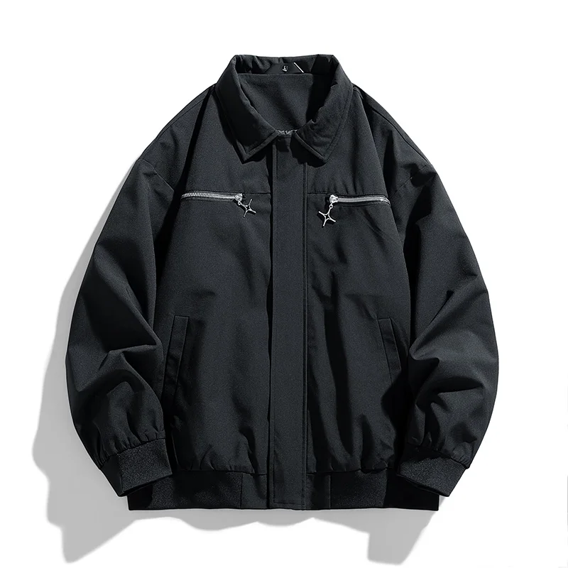 

Куртка-бомбер мужская в стиле оверсайз, винтажный пилот, модная уличная одежда в Корейском стиле, верхняя одежда на молнии, приблизительный Размер 3XL, на осень