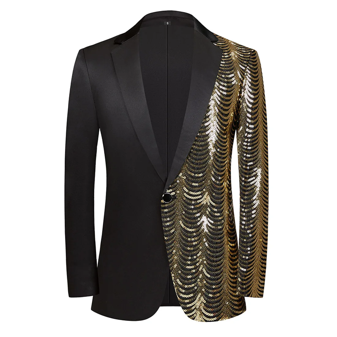 

2023 Men's Fashion Slim British Style European Everything Plus Size Banquet Wave Sequin Shiny Casual Trend Light Luxury Blazer