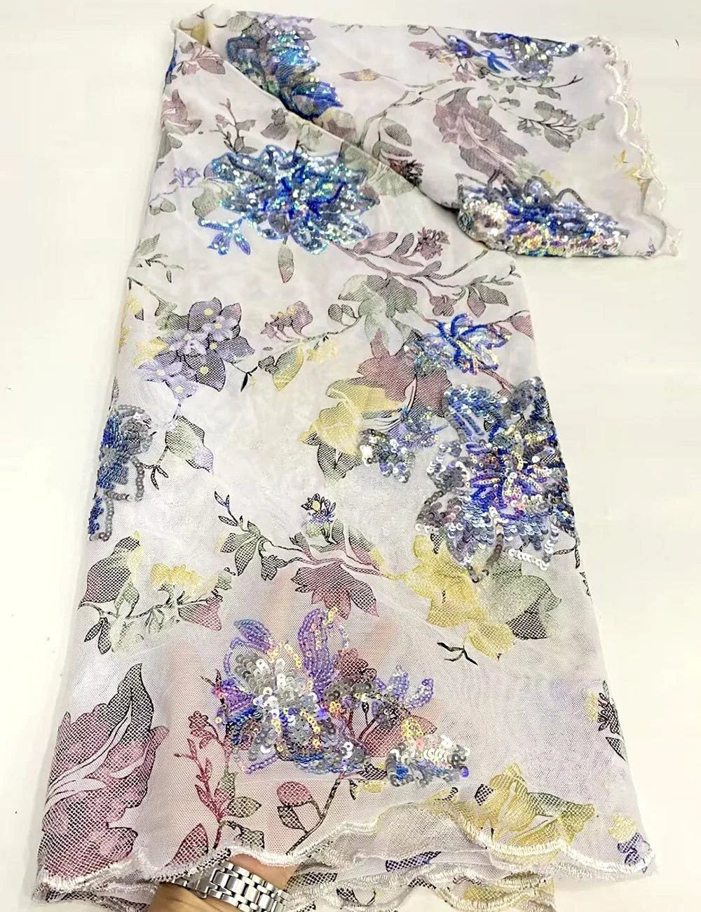 

Новинка 2023, высококачественная ткань из фатина с блестками и вышивкой, шитье, гипюр, платье для выпускного вечера, 5 ярдов