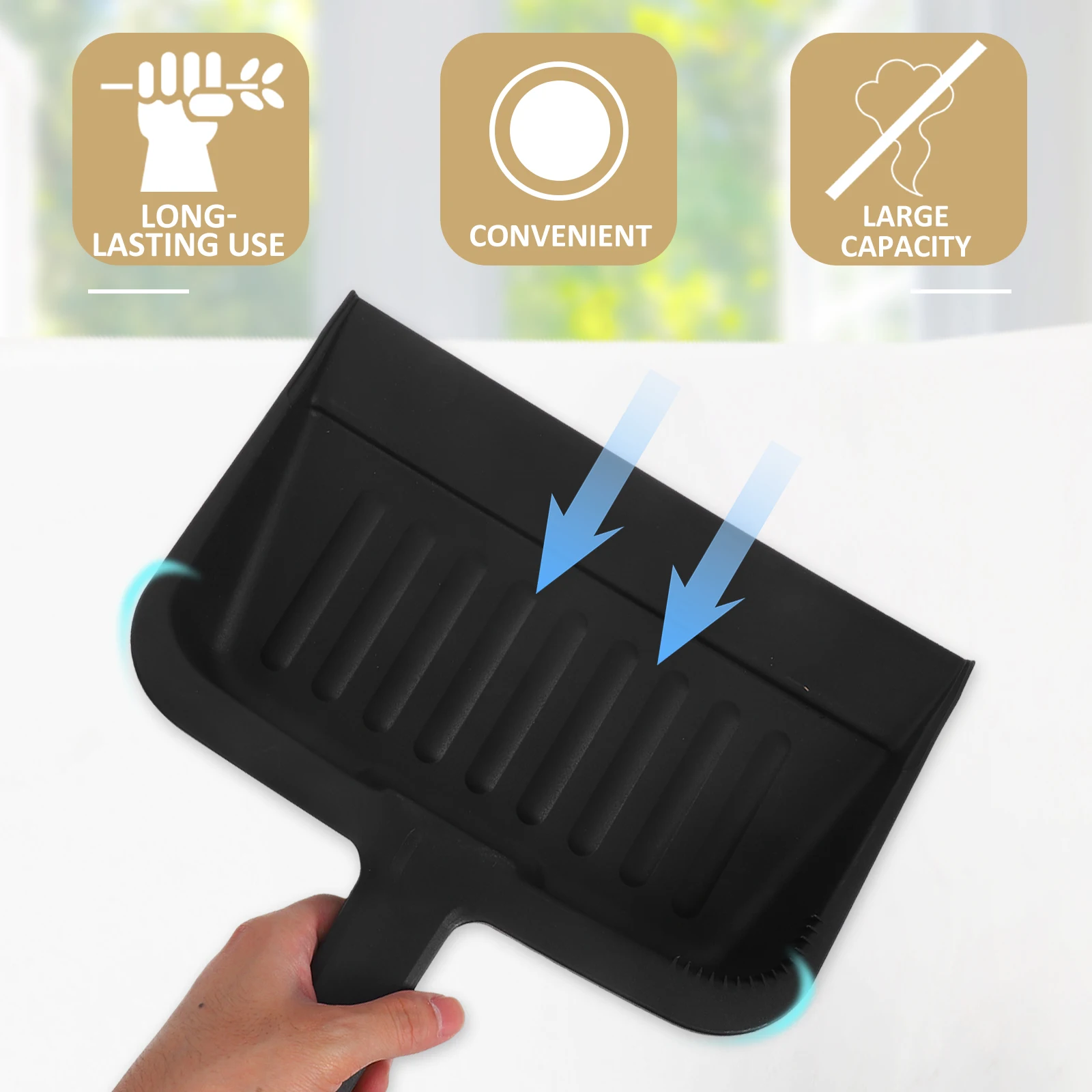 

Черная сверхмощная пластиковая поддон для пыли, ручной совок большой емкости для дома, кухни, офиса, чистки автомобиля, многофункциональная подметальная машина