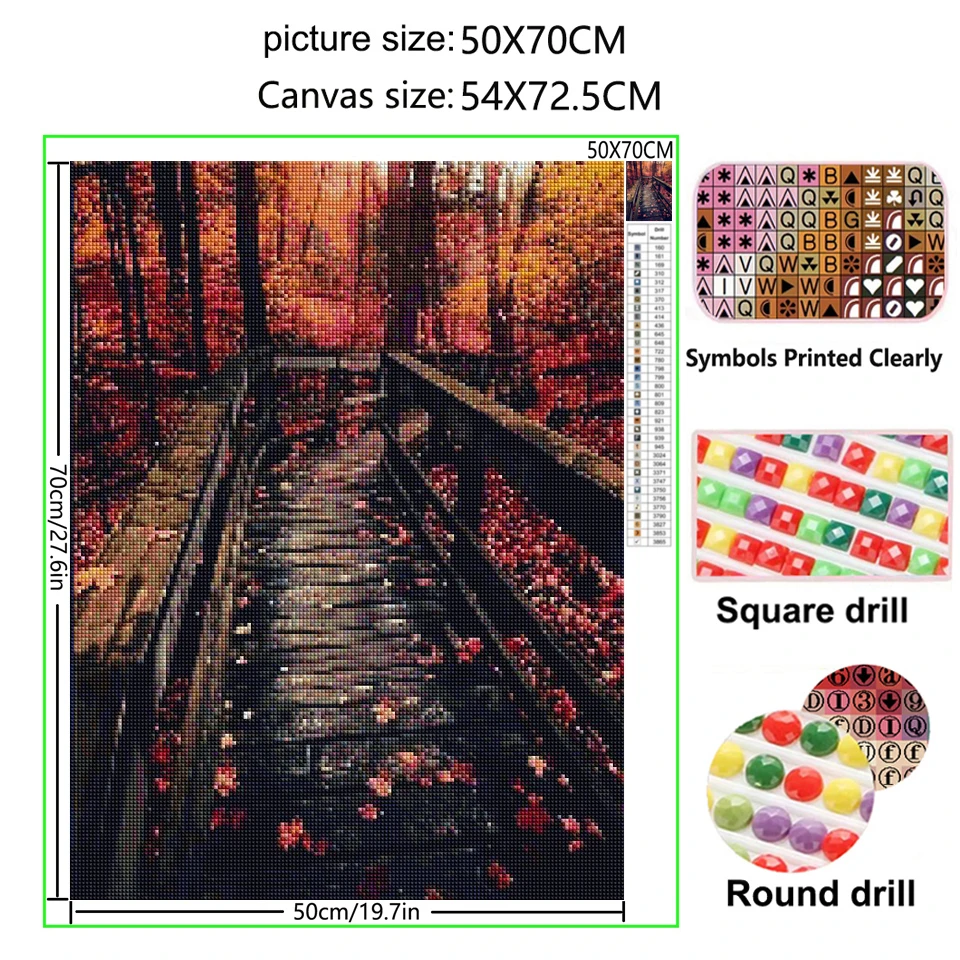 5D алмазная роспись вышивка крестиком осенний природный пейзаж деревенская тропа