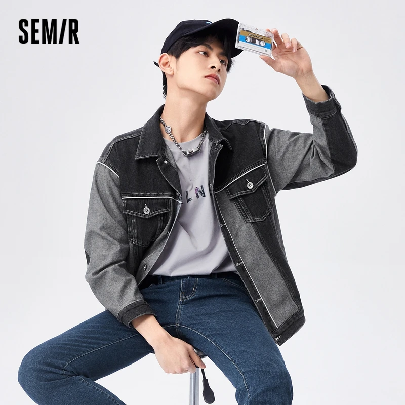 

Куртка Semir Мужская джинсовая, Свободный Топ в стиле ретро, с прострочкой, трендовая верхняя одежда, весна 2021