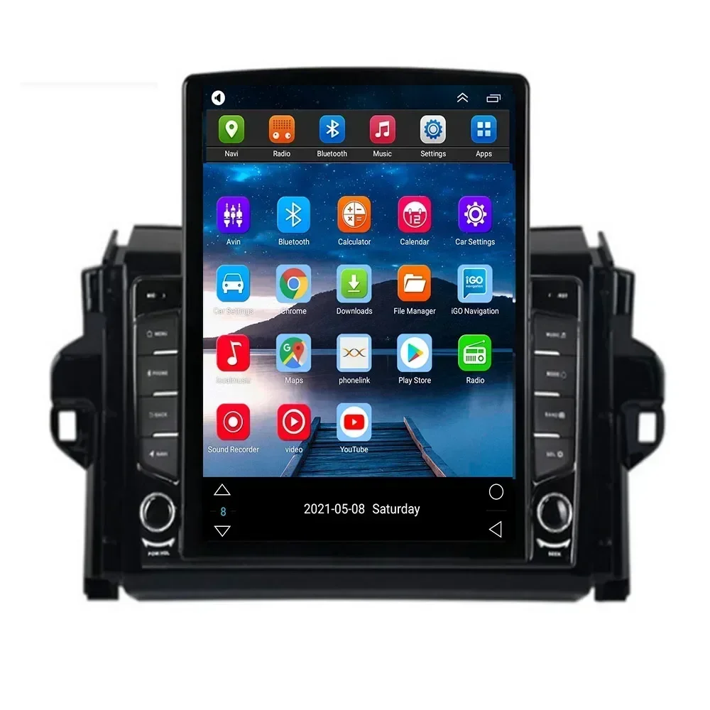 2Din Android13 Tesla автомобильный радиоприемник для TOYOTA FortunerHILUX Revo Vigo 2015-35 мультимедийный