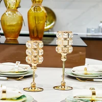 luxury candelabros home wedding party dinner table candlelight decorative candle holders golden crystal candlestick ornament
