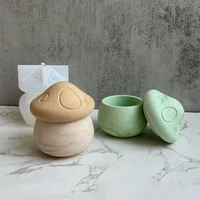 mushroom shape silicone concrete molds diy candle jar storage box moulds silicone plaster mold with lid resin flowerpot mould