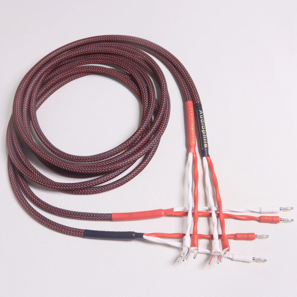 Фото 1 пара HIFI Canare, оригинальный 4S8, 15AWG * 4-ядерный аудиокабель HiFi, кабель динамика, провод усилителя типа «банан и Y», сделанный в Японии №4