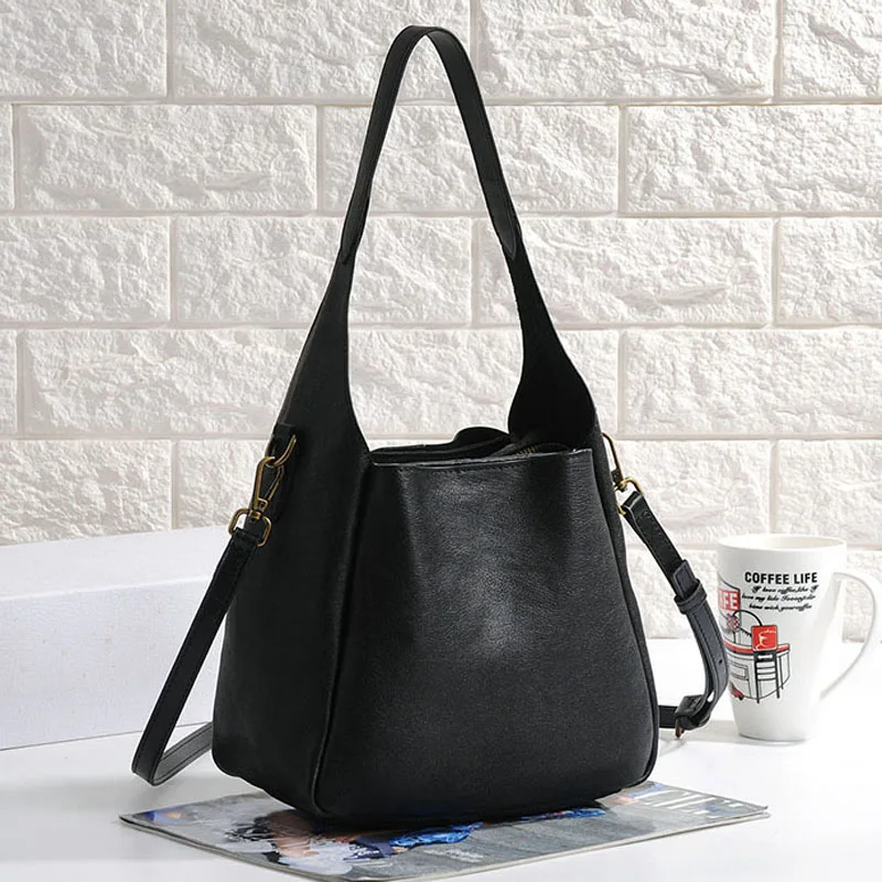 

EUMOAN New leather fashion small square bag women's head layer cowhide large capacity art one shoulder oblique cross bag