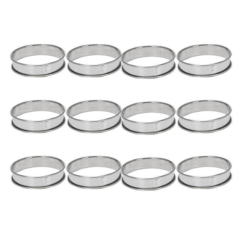 

4-дюймовые кольца для маффинов, набор из 30 колец для маффинов из нержавеющей стали, двойные кольца в рулоне, круглое кольцо для маффинов