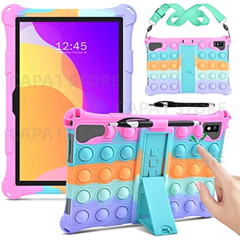 

Бесплатный стилус + плечевой ремень для планшетного ПК GOODTEL G10 2023 10 дюймов Android 12, мягкий силиконовый чехол с подставкой сзади