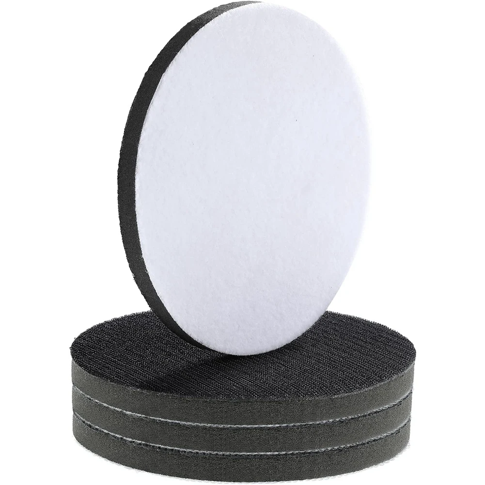 

4Pcs 6 inch Hook and Loop Soft Foam Buffing Pad Sponge Buffer Backing Pad Soft Density Interface Pads Hook and Loop