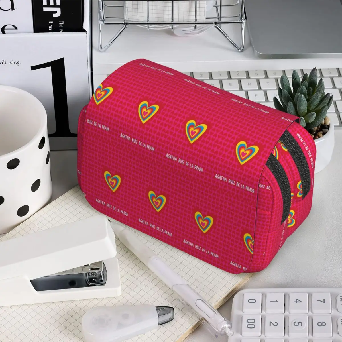 Фото Пенал с узором Agatha Ruiz-De La-Prada для студентов, школьный пенал, сумка для карандашей, канцелярские принадлежности, сумка-держатель для ручек №1