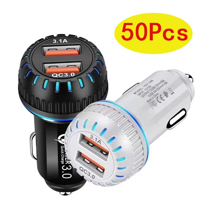 

50 шт., автомобильное зарядное устройство Usb