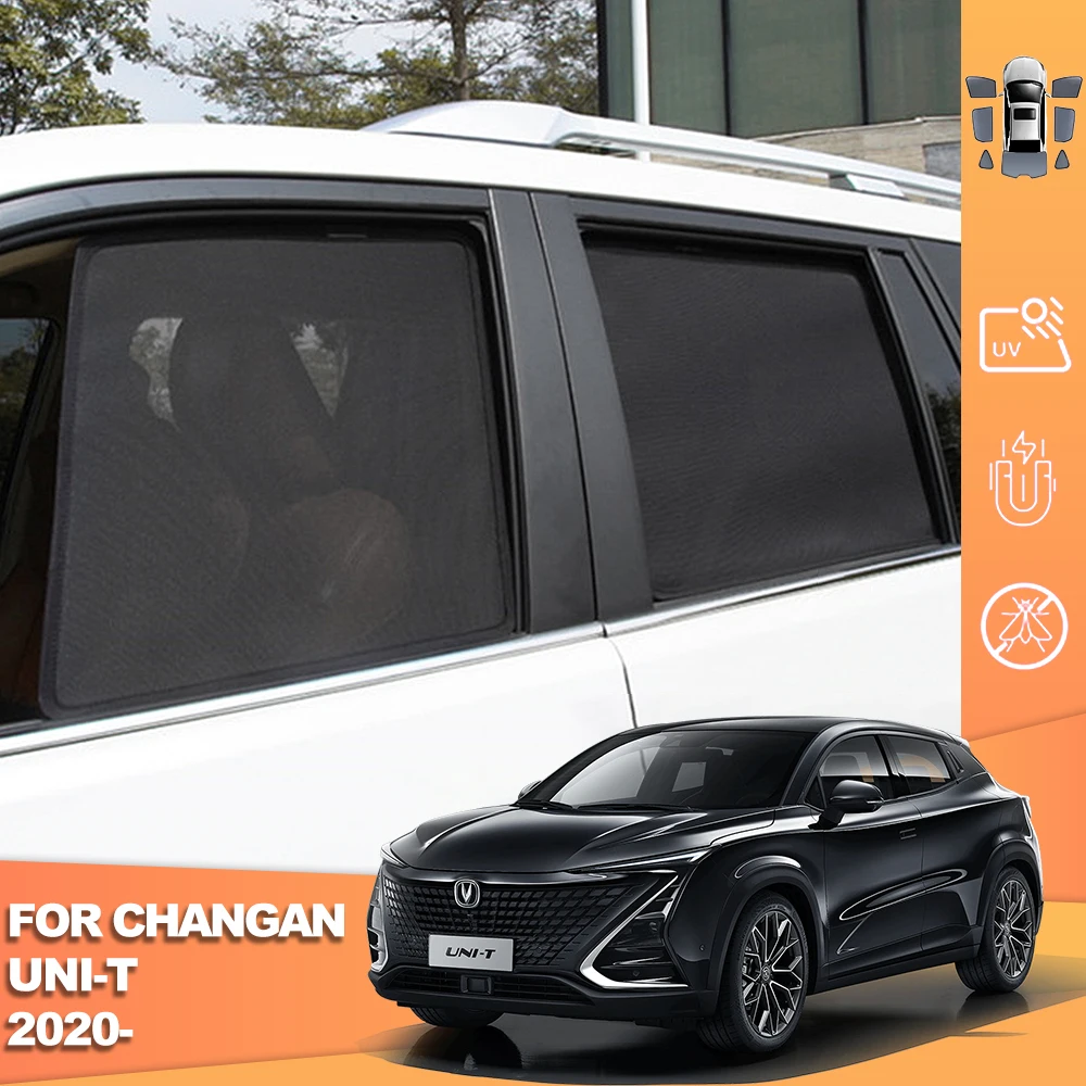 Фото Для Changan UNI-T UNIT 2020-2024 2025: Магнитные солнцезащитные шторки для автомобиля, на лобовое стекло, задние боковые окна, сетчатые солнцезащитные шторки для детей №2