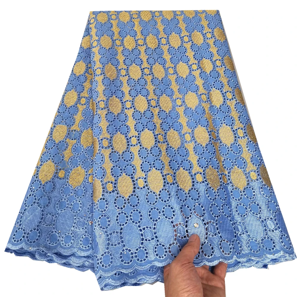 New Swiss Voile Lace In Switzerland Cotton 100% African Lace Embroidery Material For Women Dresses 5 Yards