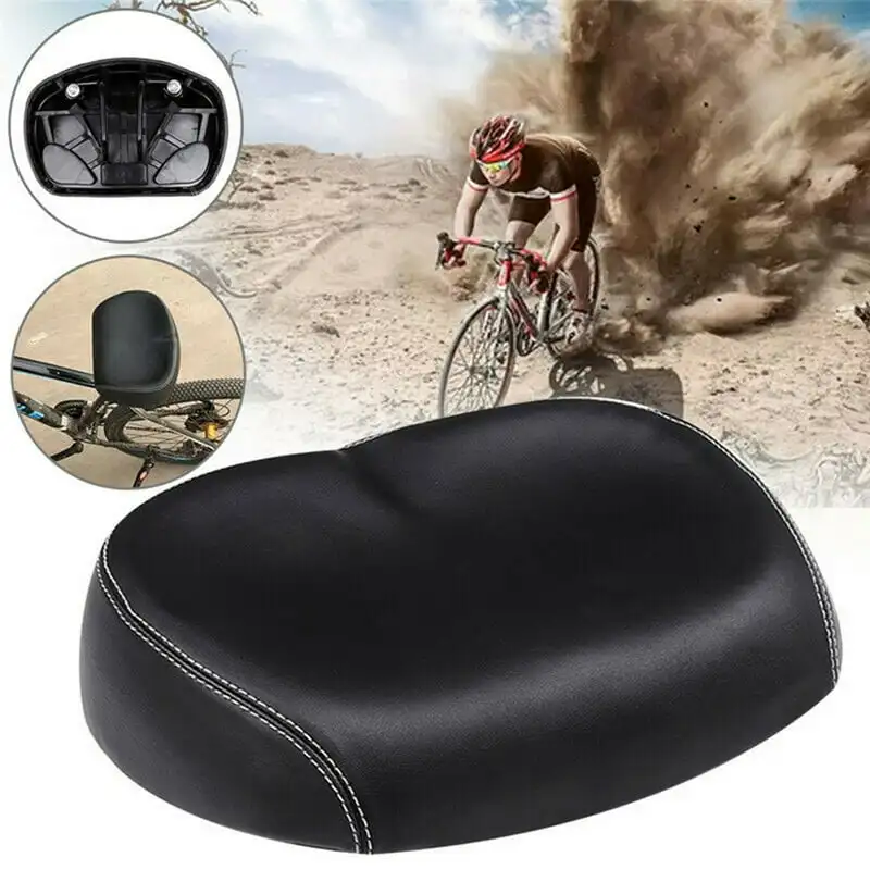 

Luxury Wide Soft Large PU Pad Noseless Saddle Cycling Seat for Bike (Black & Blue)