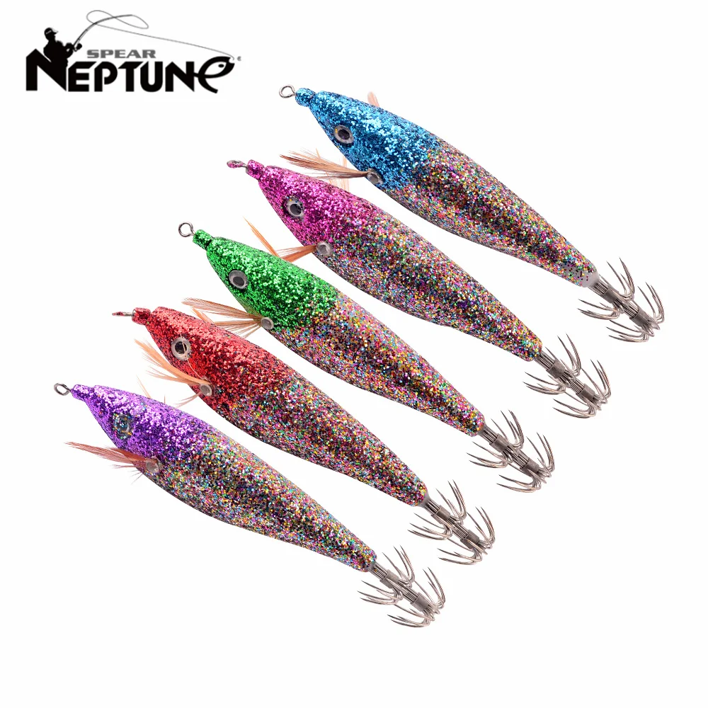 

2pcs Fishing Lures 10cm 10.2g Squid Jig Artificial Wood Shrimp Octopus Hard Bait Cuttlefish Jigs Hook Saltwater Swimbait Tackle