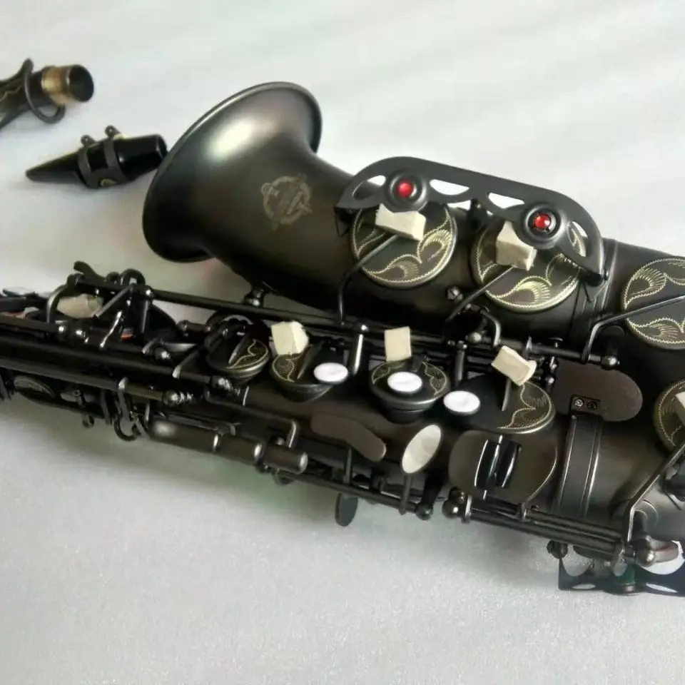 Западной духовой инструмент альт-саксофон SUZUKI Suzuki черный никель матовый резьба