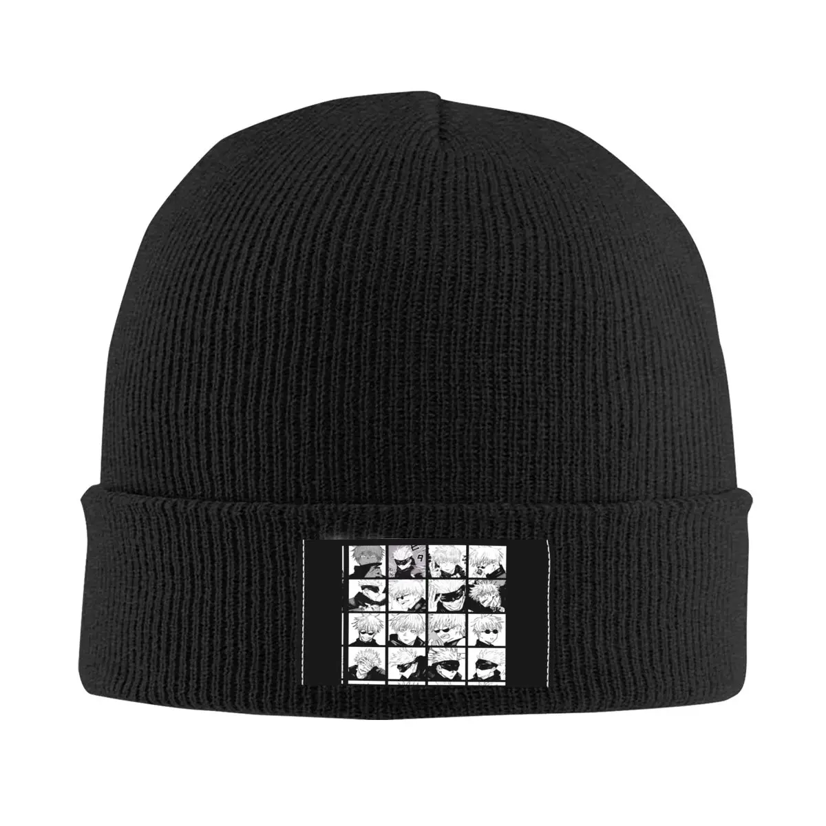 

Gojo Satoru Jujutsu Kaisen Collage Knitted Hat Beanies Winter Hat Warm Casual Anime Manga JJK Caps Men Women