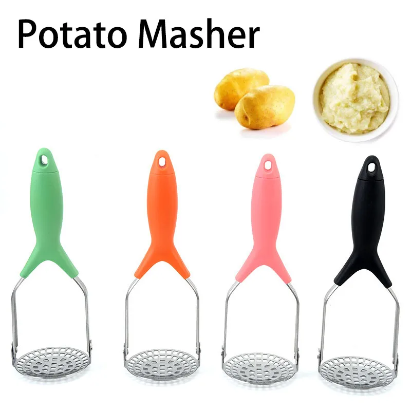 

Stainless Steel Hand Held Potato Masher For Smooth Mashed Potatoes Press Crusher Puree Juice Maker Kitchen Fruit Vegetable Tools