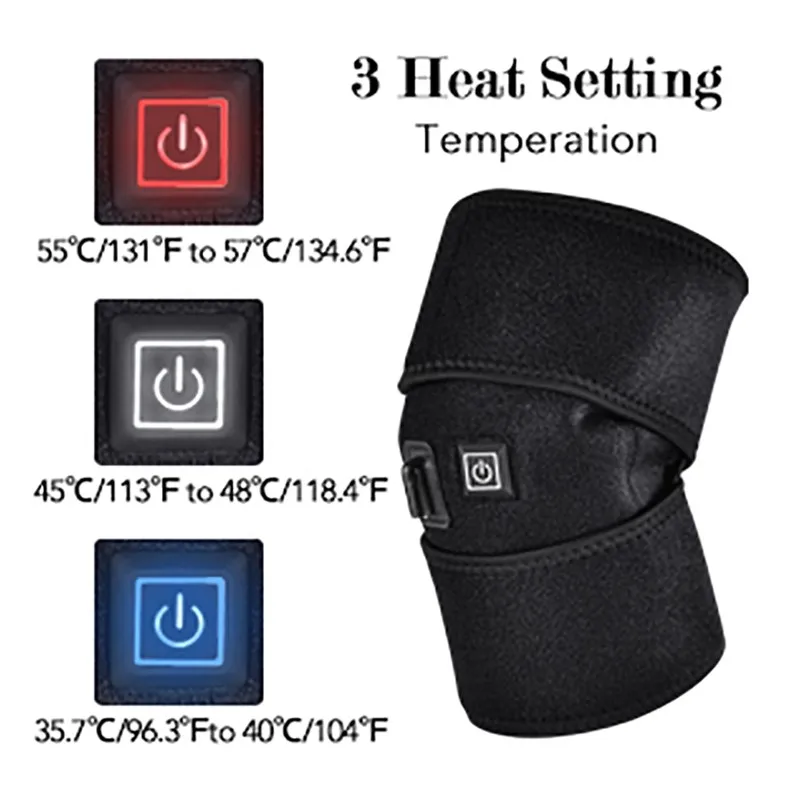 

Electric Heating Pads for Arthritis Knee Pain Relief Infrared Heated Therapy Recovery Elbow Knee Pad Brace Health Care USB Cable