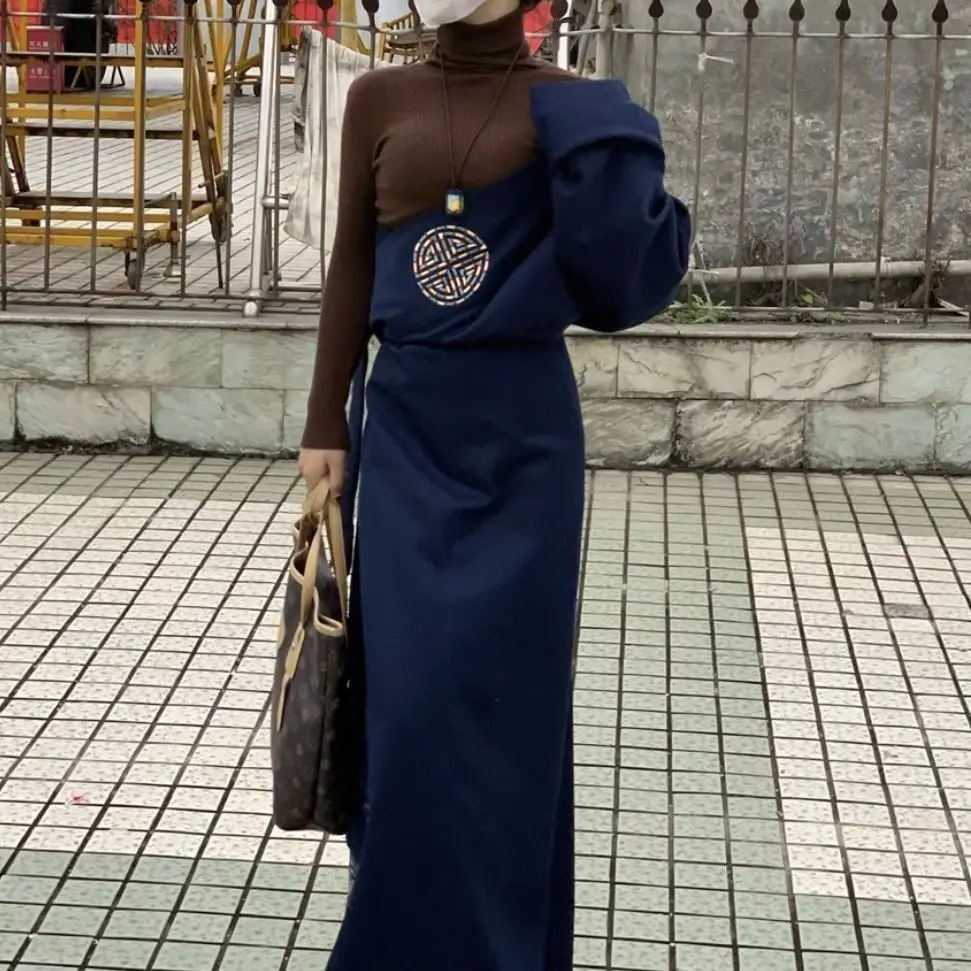 2024 новая тибетская женская юбка для этнических танцев с вышивкой Kangba Guozhuang