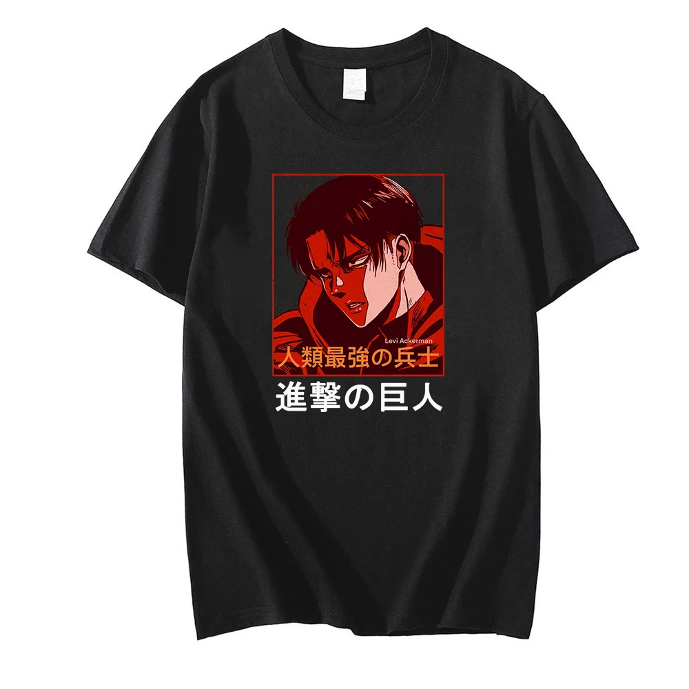 

Anime Attack On Titan Harajuku Male T-Shirts Casual Cotton Tshirts Oversize Hip Hop T Shirt Loose Short Sleeve Tops 90s Summer