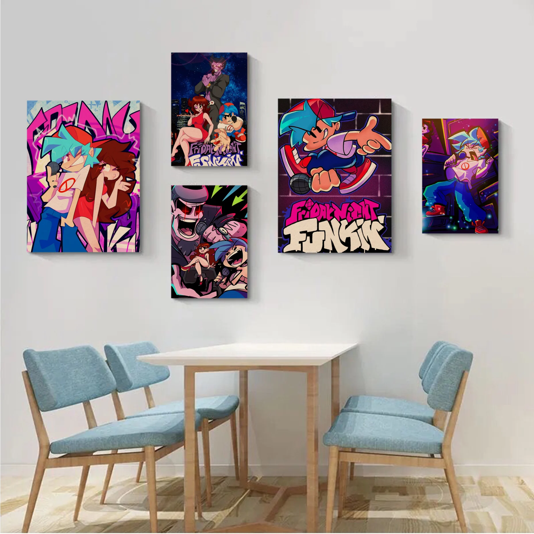 

Friday Night Funkin' Art Poster Decoracion Painting Wall Art Kraft Paper Kawaii Room Decor