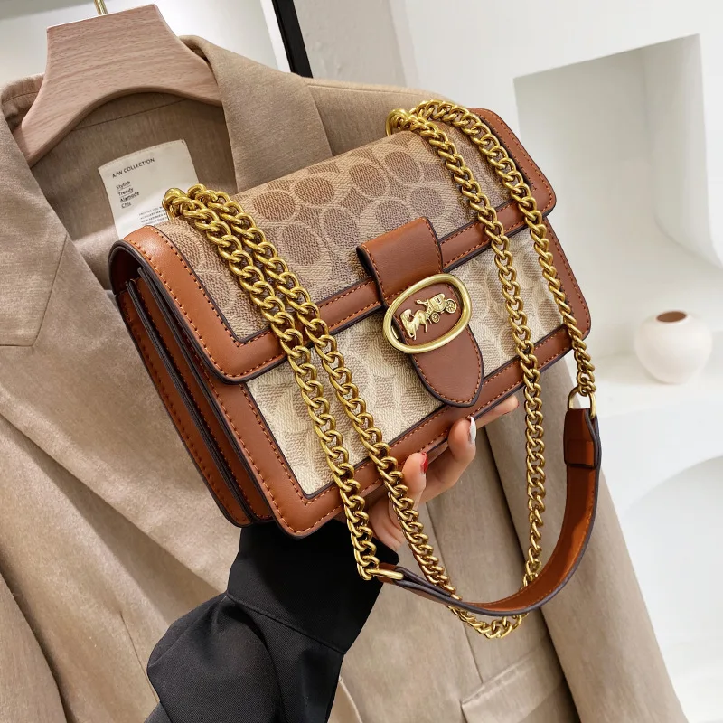 

Дизайнерская Роскошная модная женская сумка, новая трендовая универсальная маленькая квадратная сумка, Высококачественная женская сумка-мессенджер через плечо с цепочкой
