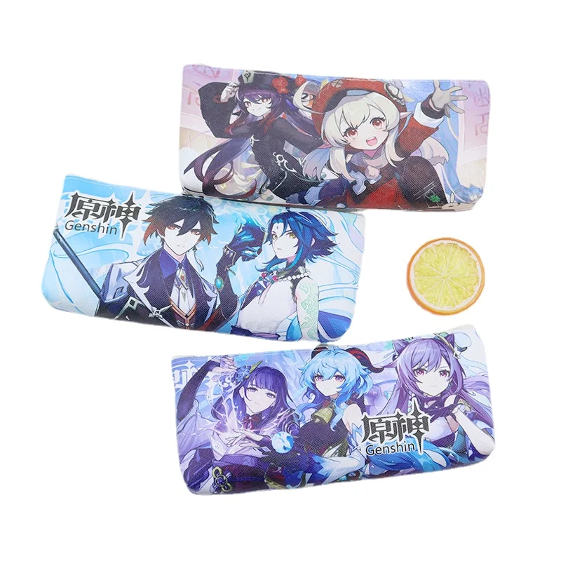 

Yuanshen Pencil Bag Two-dimensional High-capacity PU Pencil Bag KeqingLisa Minci Yae Miko Cartoon Student Stationery Bag