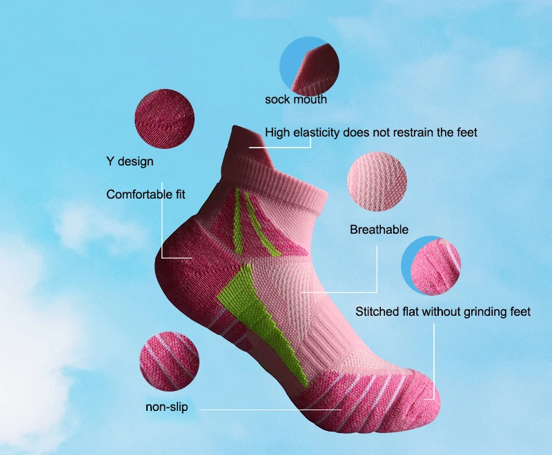 Cycling Socks Woman Running Short Socks Advanced Sports Socks Looped Back Color Socks Compression Calcetines Ciclismo Hombre